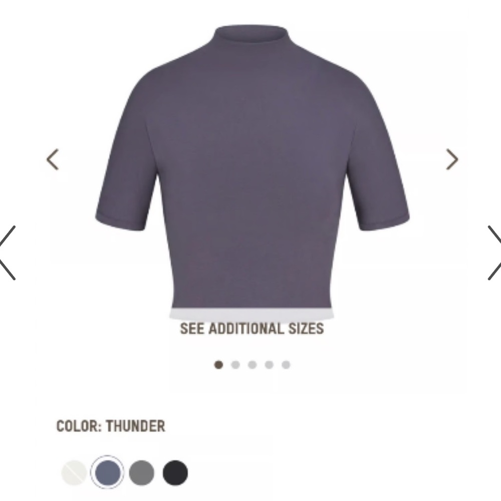 Skims Raw Edge Intimates Cropped Tee in Thunder
